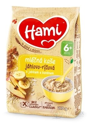 Hami mléčná kaše jáhlové - rýžová s jabko a banánem (od ukonč. 6. měsíce) 1x210 g